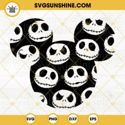 Jack Skellington SVG, Mickey Head The Nightmare Before Christmas Halloween SVG PNG DXF EPS