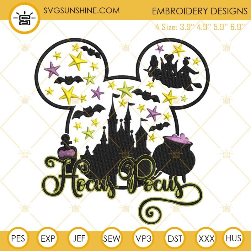 Mouse Head Hocus Pocus Embroidery Designs File
