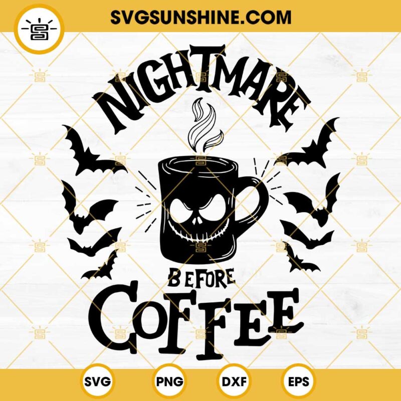 Nightmare Before Christmas Coffee SVG PNG DXF EPS Cut Files
