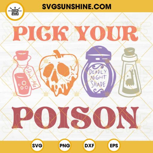 Pick Your Poison SVG, Disney Villain SVG, Poison SVG