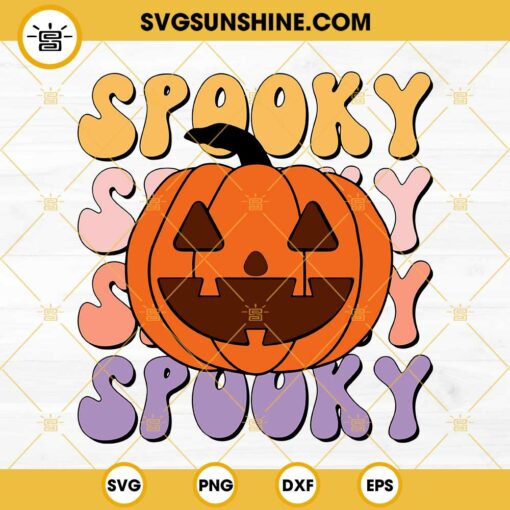 Pumpkin Spooky Halloween SVG, Spooky Vibes SVG, Spooky Season SVG, Pumpkin Face SVG