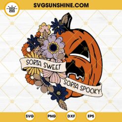 Sorta Sweet Sorta Spooky SVG, Flower Pumpkin Halloween SVG, Halloween Shirt SVG