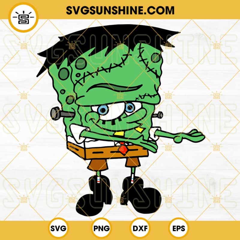 Spongebob Frankenstein SVG, Horror Scary Spongebob SVG, Spongebob