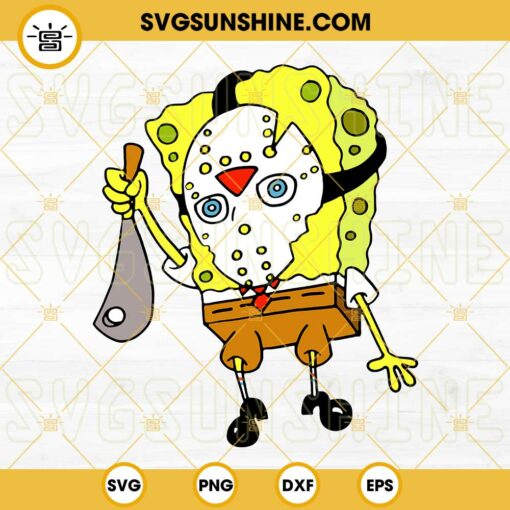 Spongebob Jason Voorhees SVG, Horror Spongebob SVG, Spongebob Halloween SVG
