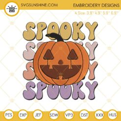 Spooky Pumpkin Halloween Machine Embroidery Design File