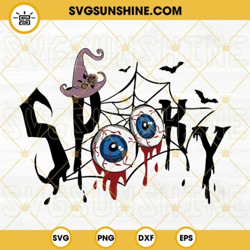 Spooky SVG, Horror Spooky Halloween SVG PNG DXF EPS Cut Files For Cricut Silhouette