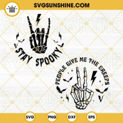 Stay Spooky SVG, Halloween Skeleton Hand Stay Spooky SVG Bundle 2 Designs