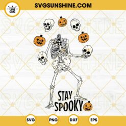 Spooky Vibes SVG, Skeleton Face Halloween SVG, Retro Halloween SVG