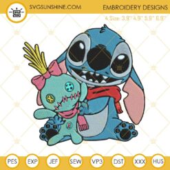 Stitch And Scrump Embroidery Design File, Lilo And Stitch Machine Embroidery Designs