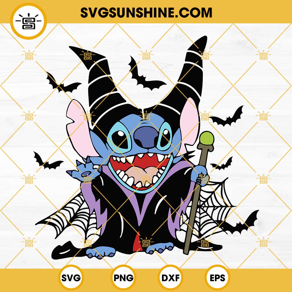 Stitch As Maleficent SVG, Sitch Halloween SVG, Evil Fairy Maleficent SVG PNG DXF EPS