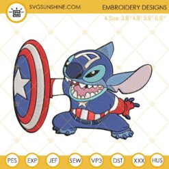 Stitch Captain America Machine Embroidery Design File