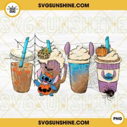 Stitch Pumpkin Halloween Fall Coffee Latte PNG Designs Vector Clipart