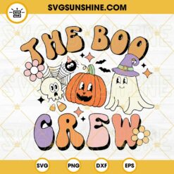 The Boo Crew SVG, Boo Ghost Pumpkin Halloween SVG PNG DXF EPS Cut Files
