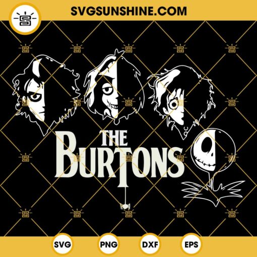 Tim Burton Characters SVG, The Burtons SVG, Jack Skellington SVG, Corpse Bride SVG, Edward Scissorhands SVG