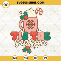 Tis The Season Christmas Hippie Mini Van SVG, Groovy Christmas SVG, Hippie SVG PNG DXF EPS Instant Digital Download