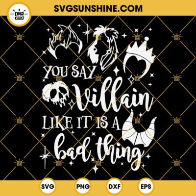 Disney Villains SVG Bundle, Ursula SVG, Cruella De Vil SVG, Maleficent ...