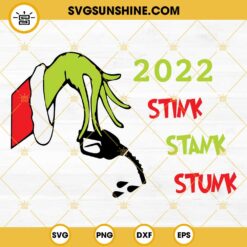 Stink Stank Stunk 2022 Ornament Christmas SVG, Grinch Hand Ornament Christmas SVG Digital File Download