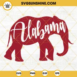 Alabama In Elephant SVG, Elephant Outline SVG, Alabama Crimson Tide SVG