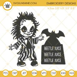 Chibi Beetlejuice Embroidery Designs, Beetlejuice Embroidery Design File