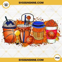Basketball Coffee Latte PNG Design, Basketball Ball Coffee PNG, Basketball PNG, Sports Coffee Cups PNG