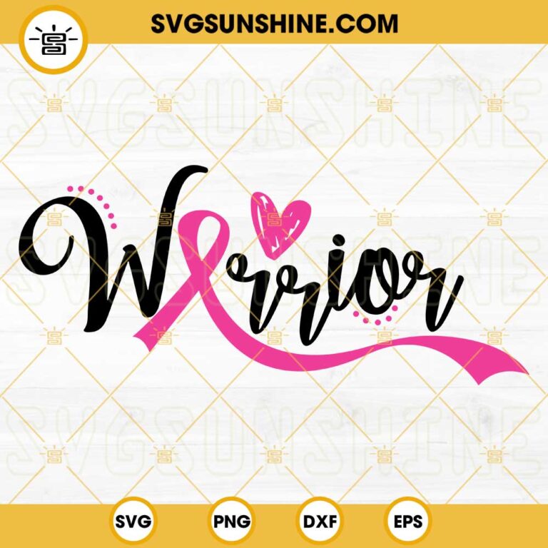 Breast Cancer Warrior Survivor Pink Ribbon SVG, Breast Cancer Ribbon ...