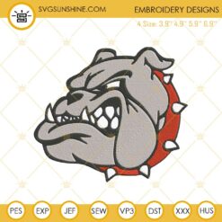 Bulldog Machine Embroidery Design File, Georgia Bulldogs Embroidery Designs