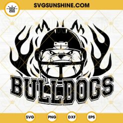 Bulldogs Football SVG DXF EPS PNG Cricut Silhouette Vector Clipart