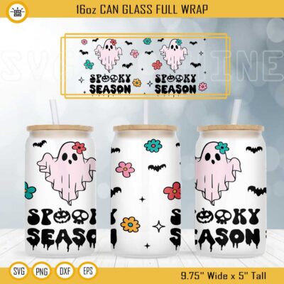 Horror Movies 16oz Libbey Can Glass Wrap SVG, Halloween Cup Wrap SVG ...