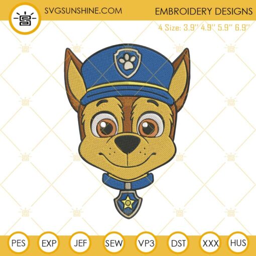 Chase Paw Patrol Embroidery Design File