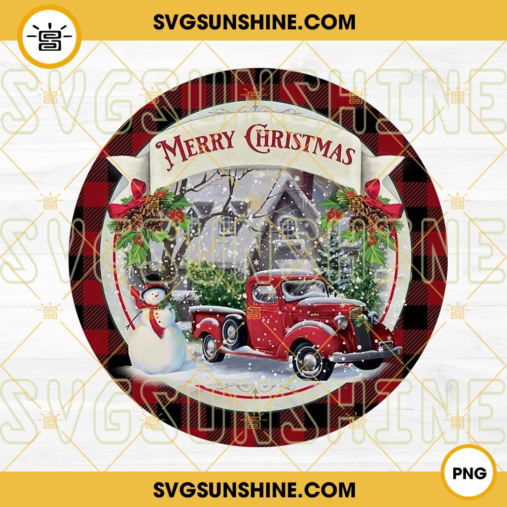 Christmas Truck Ornament PNG, Snow Man Christmas PNG Digital Download
