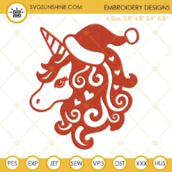 Christmas Unicorn Embroidery Designs Files