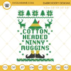 Cotton Headed Ninny Muggins Embroidery Designs, Christmas Buddy The Elf Embroidery Pattern