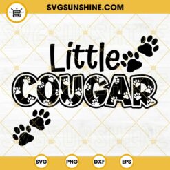 Cougar Paw Print SVG, Little Cougar SVG, School Spirit SVG, Cheer SVG