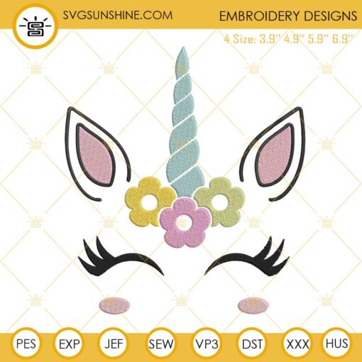 Cute Unicorn Machine Embroidery Design File