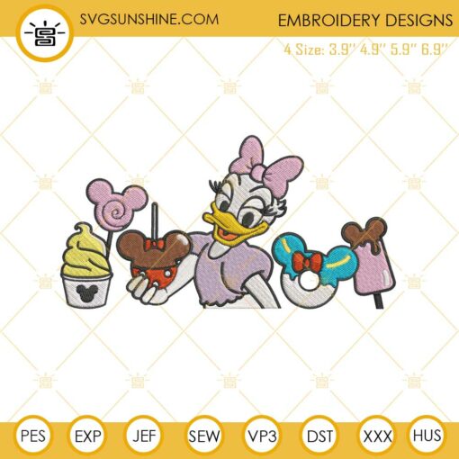 Daisy Duck Disneyland Machine Embroidery Design File