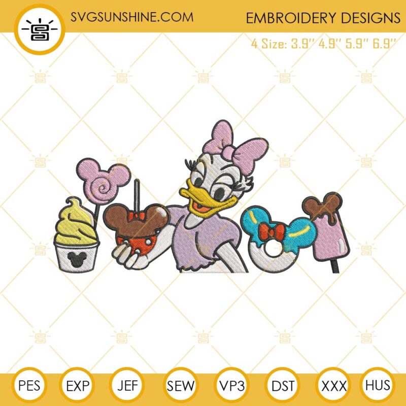 Daisy Duck Disneyland Machine Embroidery Design File 4423