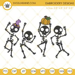 Dancing Skeletons Halloween Machine Embroidery Design File