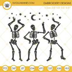 Dancing Skeletons Machine Embroidery Design File