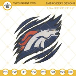 Denver Broncos Ripped Claw Machine Embroidery Design File
