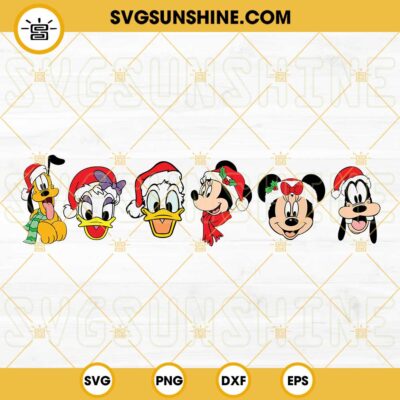 Disney Characters Christmas SVG, Disney Family Christmas SVG, Mickey ...