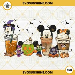 Disney Mickey Fall Coffee Latte PNG, Halloween Fall Coffee PNG, Pumpkin Spice Latte PNG
