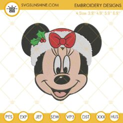 Disney Minnie Christmas Machine Embroidery Design File