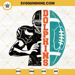 Dolphins Football Half Player SVG, Dolphins Team SVG, Half Football Half Player SVG, Football Season SVG