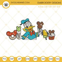 Donald Duck Snacks Machine Embroidery Design File