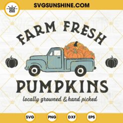 Farm Fresh Pumpkins Fall Halloween SVG PNG DXF EPS Cut Files For Cricut Silhouette