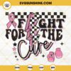 Fight For The Cure SVG, Breast Cancer Awareness SVG, Breast Cancer Ribbon Lightning Bolt SVG