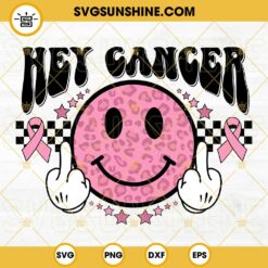 Fuck Cancer SVG, Breast Cancer Awareness SVG, Leopard Smiley Face SVG, Retro Cancer SVG