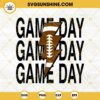 Game Day Football Stacked Distressed Lightning Bolt SVG PNG DXF EPS Cut Files For Cricut Silhouette