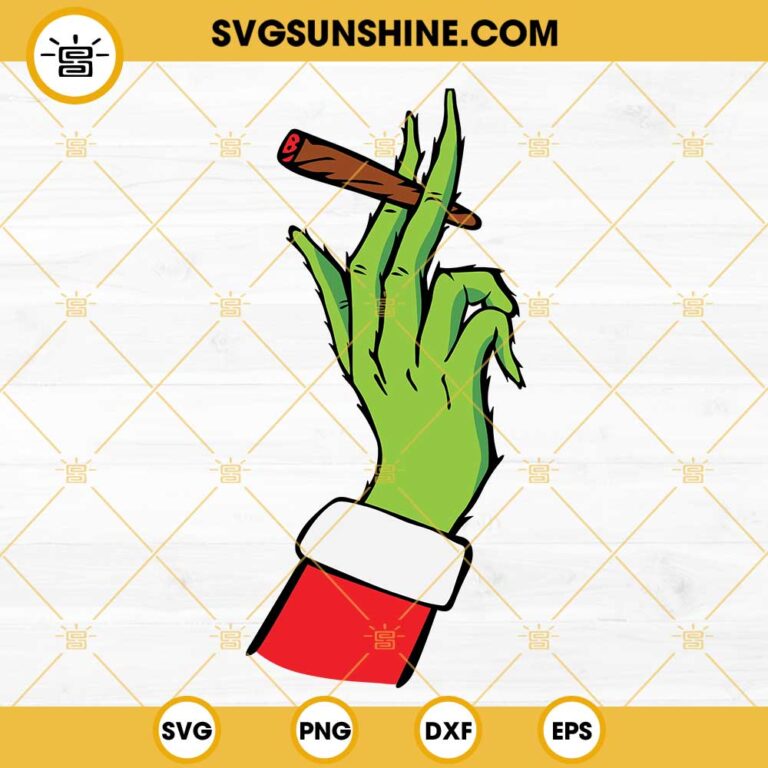 Grinch Holding Blunt SVG, Grinch Smoking Joint SVG, Grinch Hand SVG ...