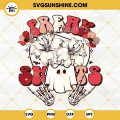 Halloween Freak In The Sheets SVG, Funny Halloween SVG, Floral Ghost SVG PNG DXF EPS Cut Files